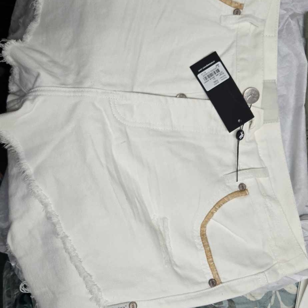 One Teaspoon White Jean Shorts Relaxed Fit